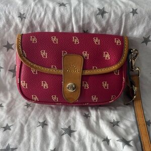 Dooney & Bourke Magenta and Tan Wristlet
